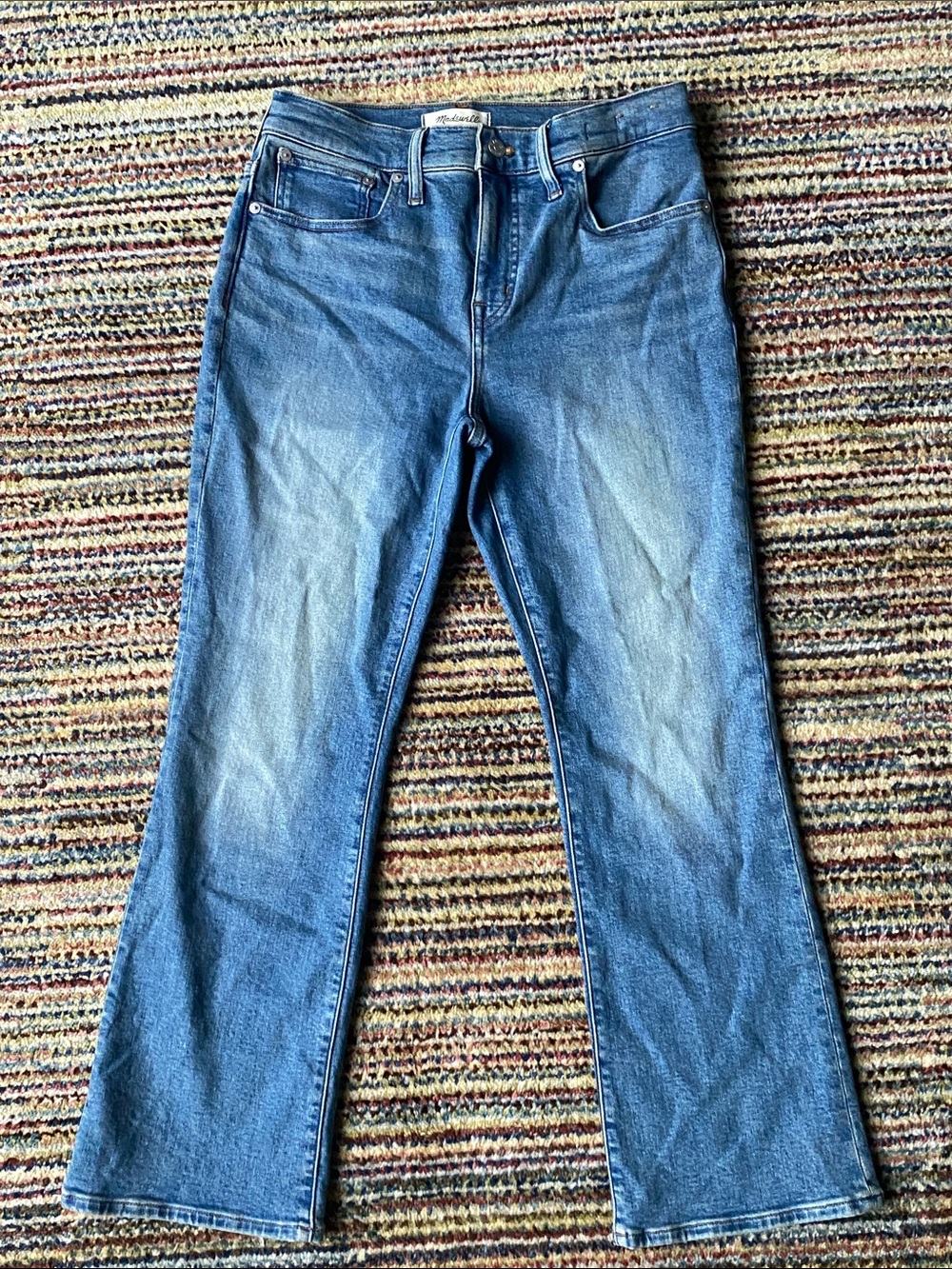 Madewell Mid Rise Kick Out Crop Jeans Medium Wash Size 28 - Picture 2 of 9